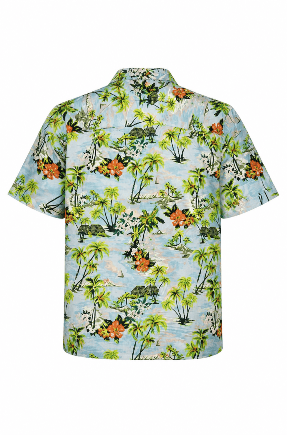 GEORGE HAWAIIAN SHIRT TROPICAL PRINT LIGHT BLUE ΑΝΤΡΙΚΟ PRE OWNED M