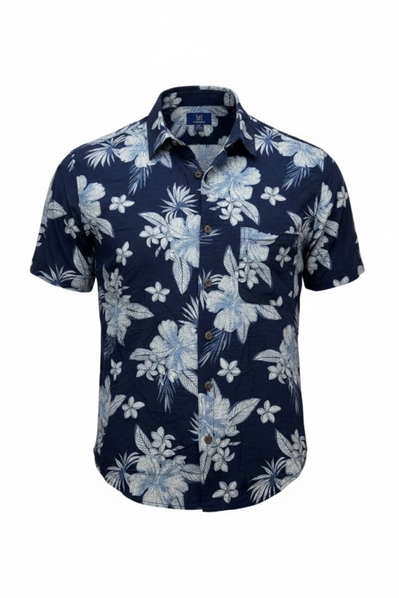 GEORGE CAMICIA FLORAL NAVY UOMO PRE OWNED M