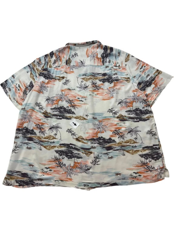 GEORGE CAMICIA HAWAIIAN PRINT BEIGE CHIARO UOMO PRE OWNED XL
