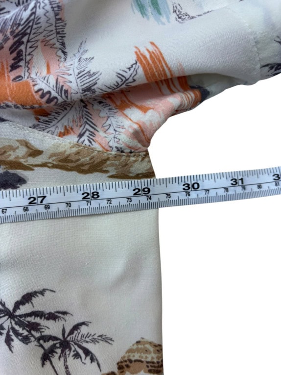 GEORGE CAMICIA HAWAIIAN PRINT BEIGE CHIARO UOMO PRE OWNED XL