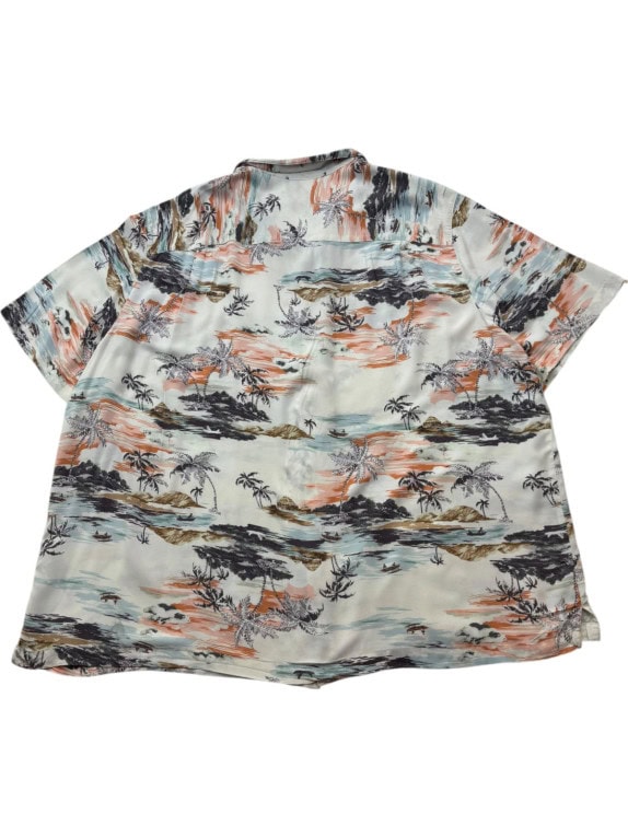 GEORGE CAMICIA HAWAIIAN PRINT BEIGE CHIARO UOMO PRE OWNED XL