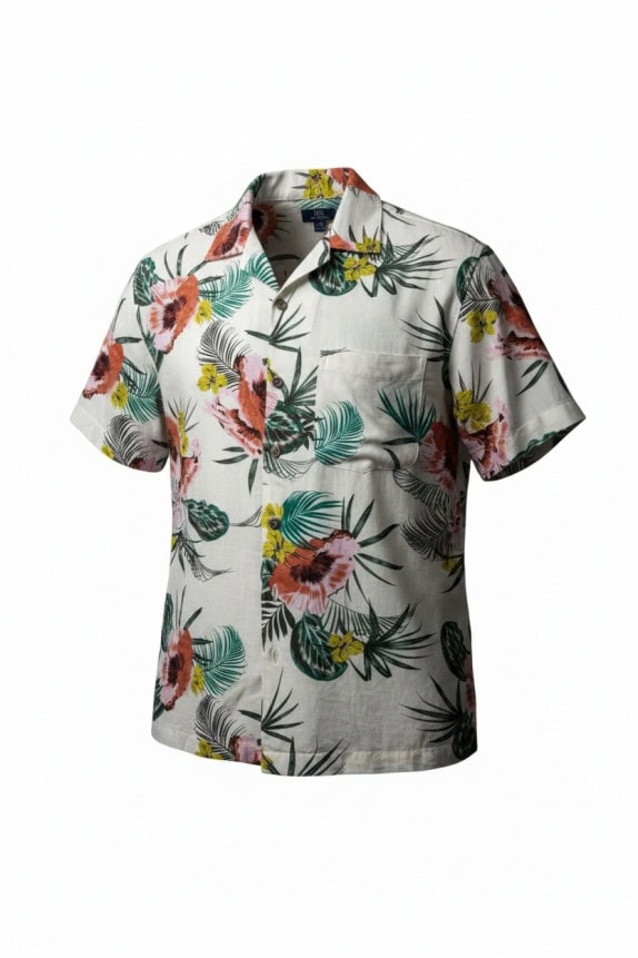 GEORGE ΠΟΥΚΑΜΙΣΟ TROPICAL OFF WHITE ΑΝΤΡΙΚΟ PRE OWNED M