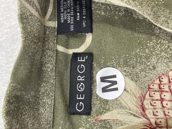 GEORGE CAMICIA TROPICALE OLIVA UOMO PRE OWNED M