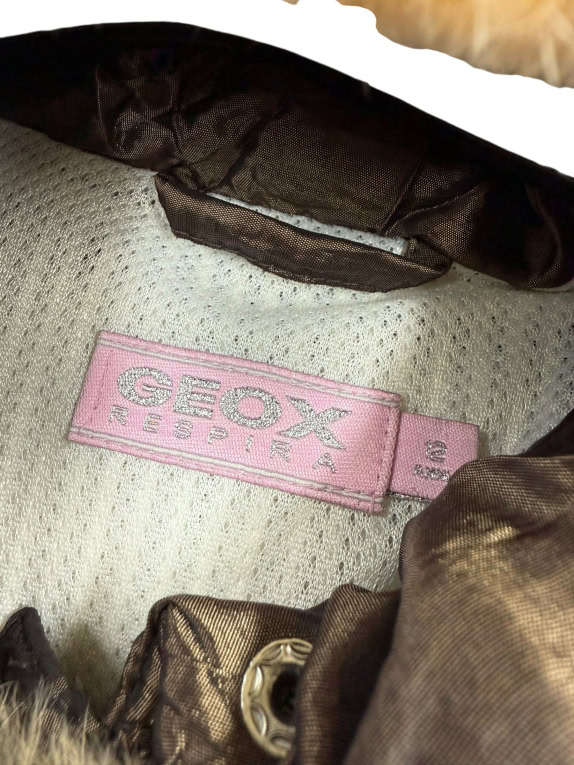GEOX Γυναικείο Μακρύ Μπουφάν Vintage Με Λογότυπο Καφέ S