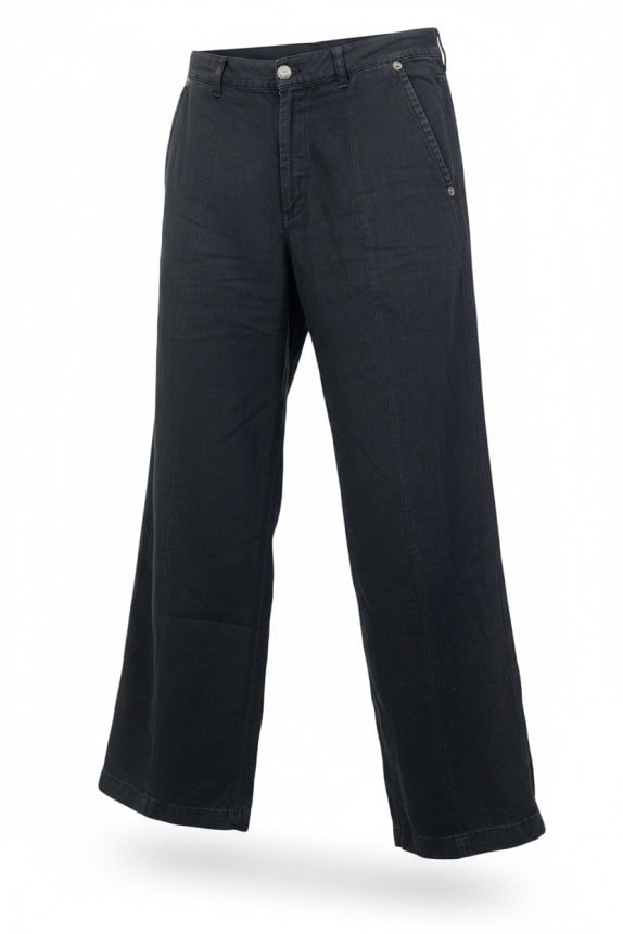 GF FERRE PANTS WIDE LEG WASHED BLACK WOMENS PRE OWNED M