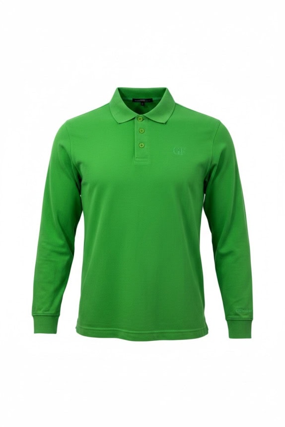 GIANFRANCO FERRE BEACHWEAR POLO MANICA LUNGA MINIMAL VERDE LIME UOMO PRE OWNED XL