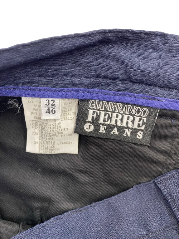 Gianfranco Ferré Jeans Υφασμάτινο Παντελόνι Vintage Minimal Σκούρο Μπλε Ανδρικό S