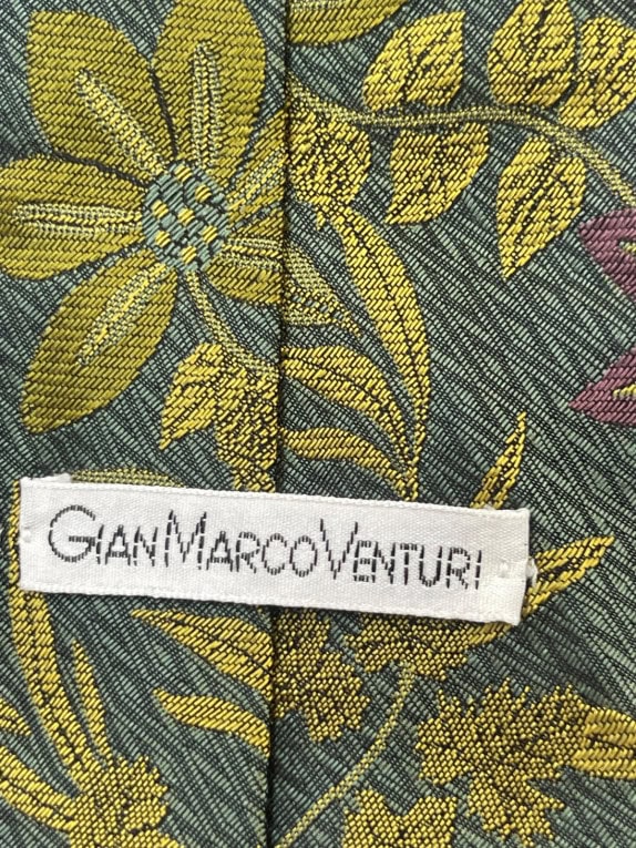GIANMARCO VENTURI ΓΡΑΒΑΤΑ ΦΛΟΡΑΛ RETRO ΠΡΑΣΙΝΗ ΑΝΤΡΙΚΗ PRE OWNED