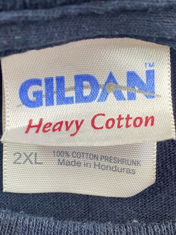 GILDAN T SHIRT GRAPHIC ATHLETIC BLU NAVY UOMO PRE OWNED 2XL