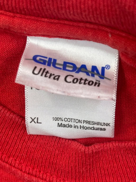 GILDAN GRAPHIC TEE COLLEGIATE ΚΟΚΚΙΝΟ UNISEX PRE OWNED XL