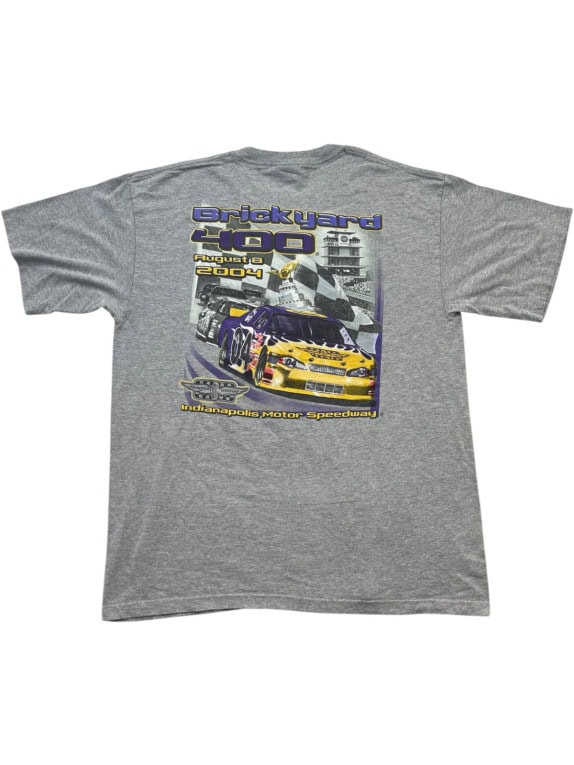 GILDAN T SHIRT GRAFICA RACING GRIGIA UNISEX PRE OWNED L