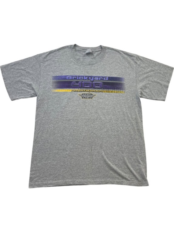 GILDAN T SHIRT GRAFICA RACING GRIGIA UNISEX PRE OWNED L