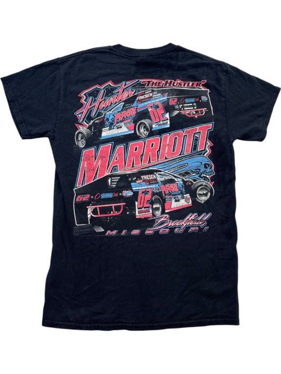 GILDAN GRAPHIC TEE RACING BLACK MEN PRE OWNED S