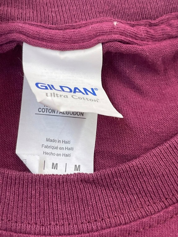 GILDAN T SHIRT GRAPHIC SPORTSWEAR BORDEAUX UOMO PRE OWNED M