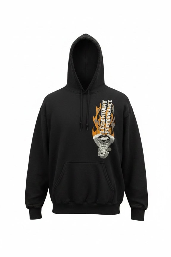 GILDAN HOODIE GRAPHIC ΜΑΥΡΟ UNISEX PRE OWNED L