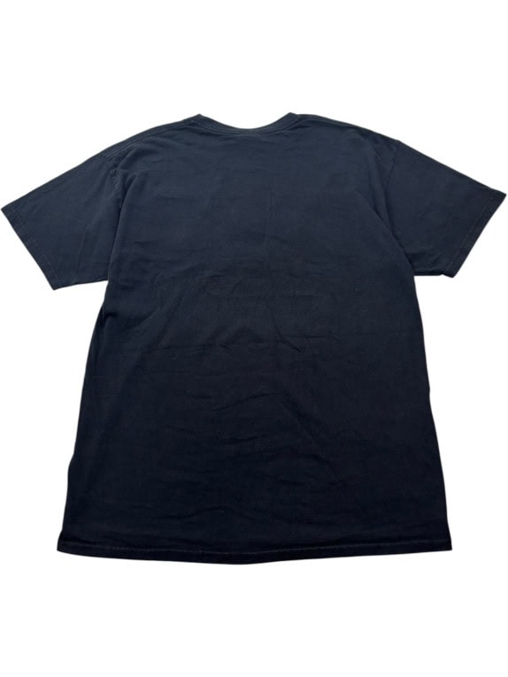 GILDAN T SHIRT GRAFICA COLLEGIATE NERO SBIADITO UNISEX PRE OWNED L