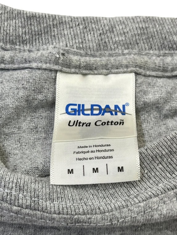 GILDAN LONG SLEEVE TEE GRAPHIC GREY MEN PRE OWNED M