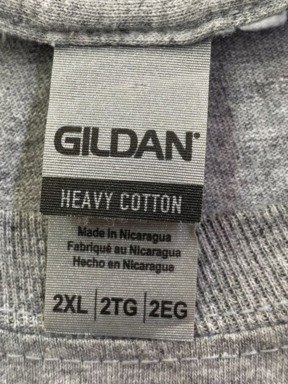 GILDAN LONGSLEEVE GRAPHIC TEE GRIGIO UOMO PRE OWNED XXL