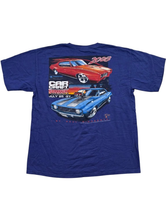 GILDAN T SHIRT GRAPHIC ΜΠΛΕ UNISEX PRE OWNED L