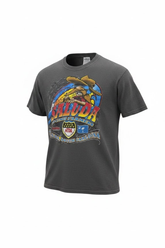 Gildan T-Shirt Saluda Young Farmers Big Logo Grigio Unisex M