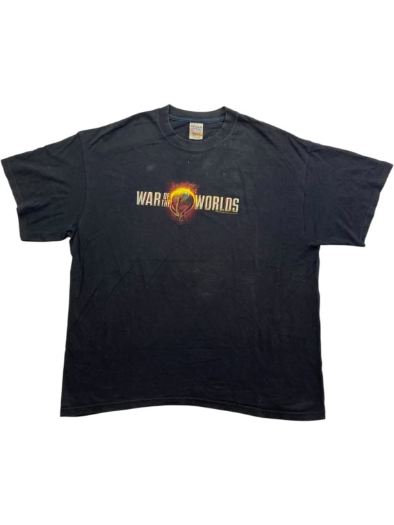 GILDAN T-SHIRT VINTAGE 2005 WAR OF THE WORLDS MOVIE LOGO BLACK MENS XL