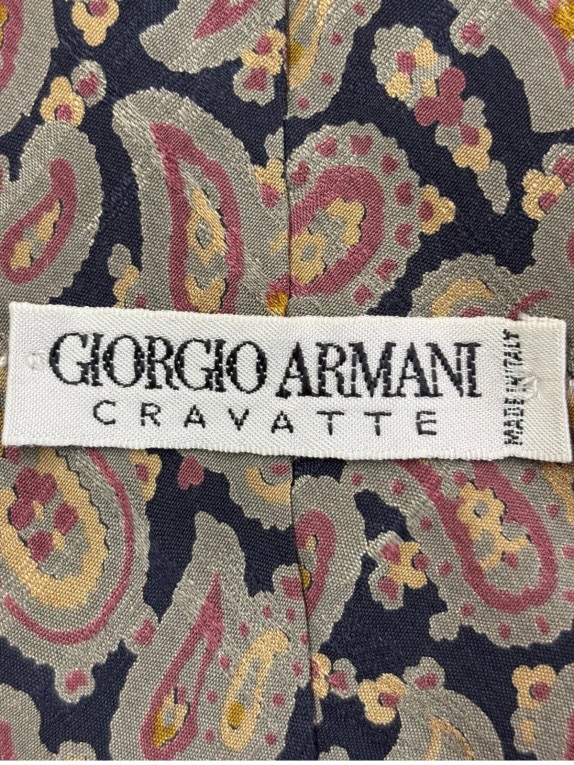 GIORGIO ARMANI ΓΡΑΒΑΤΑ CLASSIC PAISLEY NAVY ΑΝΤΡΙΚΟ PRE OWNED