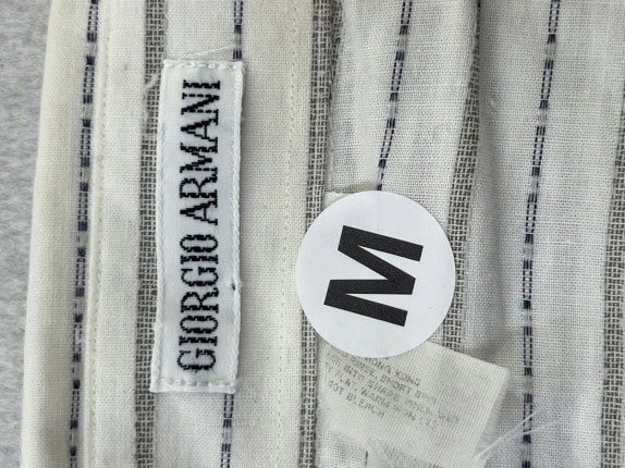 GIORGIO ARMANI ΠΟΥΚΑΜΙΣΟ ΡΙΓΕ MINIMAL ΕΚΡΟΥ ΑΝΤΡΙΚΟ PRE OWNED