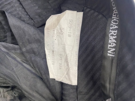 GIORGIO ARMANI TAILORED TROUSERS CLASSIC BLACK MENS PRE OWNED L