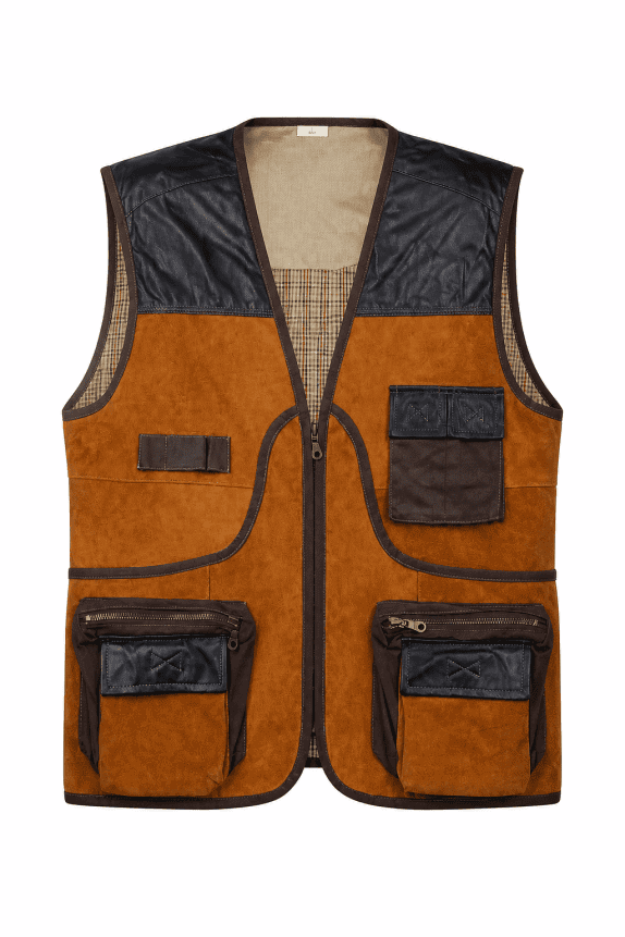 1980s GOGO WORKWEAR VEST BROWN MENS PRE OWNED L