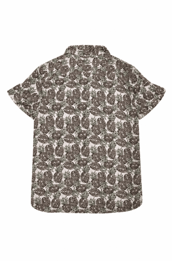 GOODFELLOW CO CAMICIA TROPICAL RETRO BEIGE UOMO PRE OWNED S