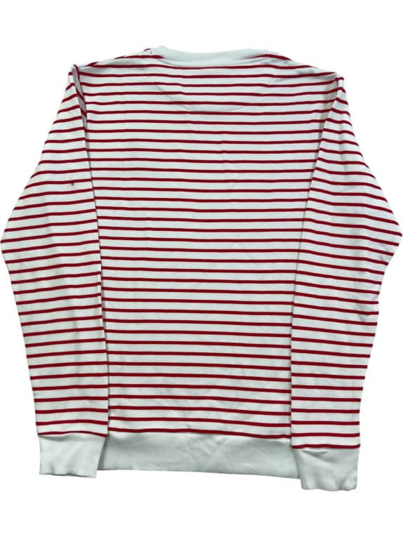 GUCCI CREWNECK SWEATSHIRT STRIPED WHITE RED MENS PRE OWNED M