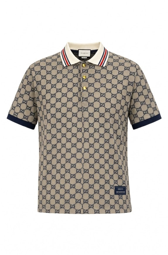 GUCCI 2019 POLO SHIRT LOGO BEIGE ΑΝΤΡΙΚΟ PRE OWNED L