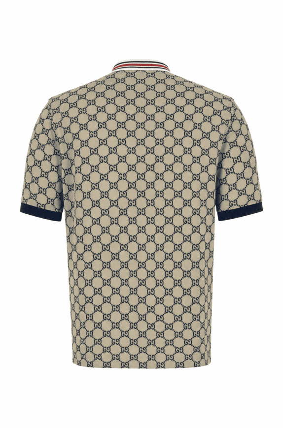 GUCCI 2019 POLO SHIRT LOGO BEIGE UOMO PRE OWNED L