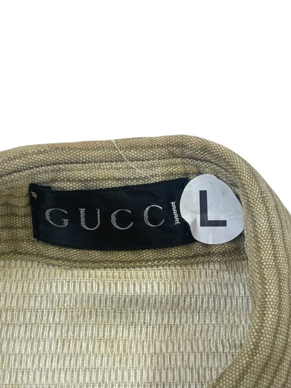 GUCCI ΠΟΥΚΑΜΙΣΟ ΚΕΝΤΗΜΕΝΟ WASHED OLIVE ΑΝΤΡΙΚΟ PRE OWNED L
