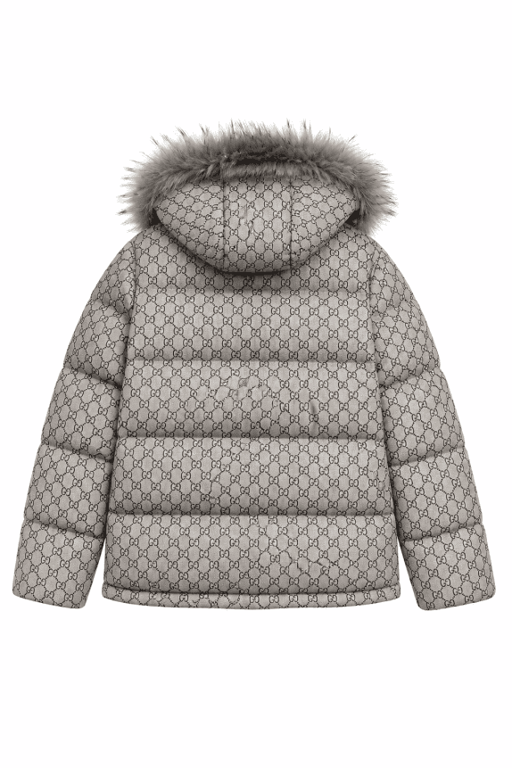 GUCCI PUFFER JACKET LOGO GRAY ΓΥΝΑΙΚΕΙΟ PRE OWNED M