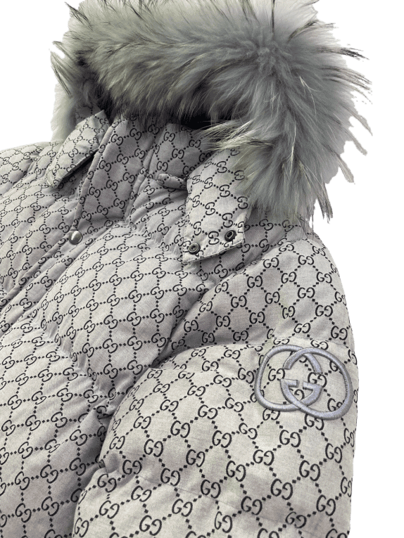 GUCCI PUFFER JACKET LOGO GRAY ΓΥΝΑΙΚΕΙΟ PRE OWNED M