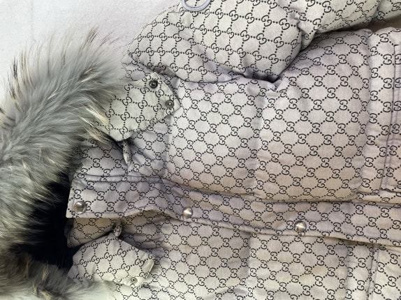 GUCCI PUFFER JACKET LOGO GRAY ΓΥΝΑΙΚΕΙΟ PRE OWNED M