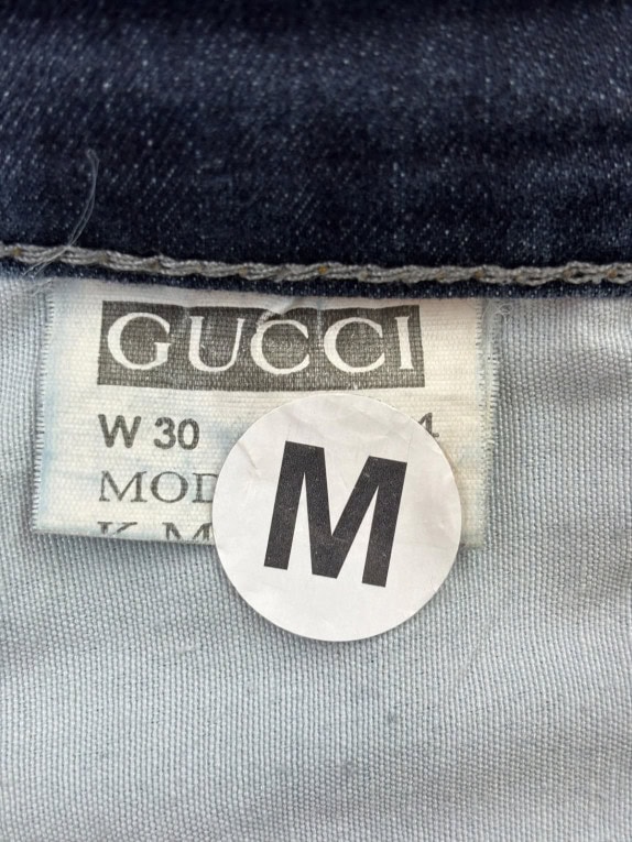 GUCCI ΤΖΙΝ ΠΑΝΤΕΛΟΝΙ SLIM FIT ΣΚΟΥΡΟ ΜΠΛΕ ΓΥΝΑΙΚΕΙΟ PRE OWNED