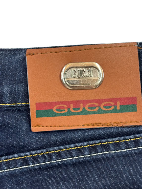 GUCCI ΤΖΙΝ ΠΑΝΤΕΛΟΝΙ SLIM FIT ΣΚΟΥΡΟ ΜΠΛΕ ΓΥΝΑΙΚΕΙΟ PRE OWNED