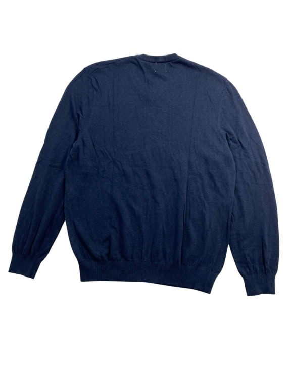 Guess Maglione Uomo in Maglia con Scollo a V Blu Scuro XL