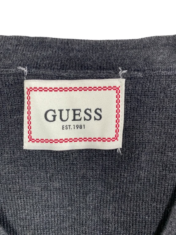 GUESS Γκρι Πλεκτή Ζακέτα με Κουμπιά Ανδρική XL