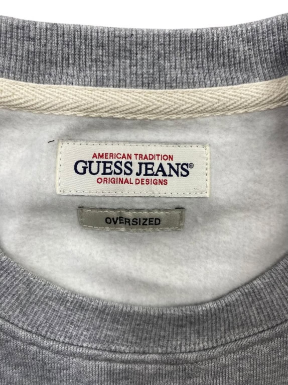 GUESS JEANS Sweatshirt Oversized Vintage Logo Grey / White Men's XL