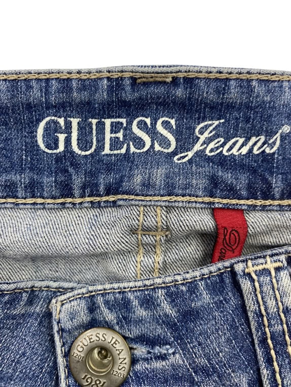 Guess Jeans Γυναικείο Τζιν Παντελόνι Μπλε Slim Fit