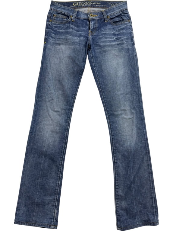 GUESS Jeans Τζιν Παντελόνι CASUAL Λογότυπο Μπλε Γυναικείο XS