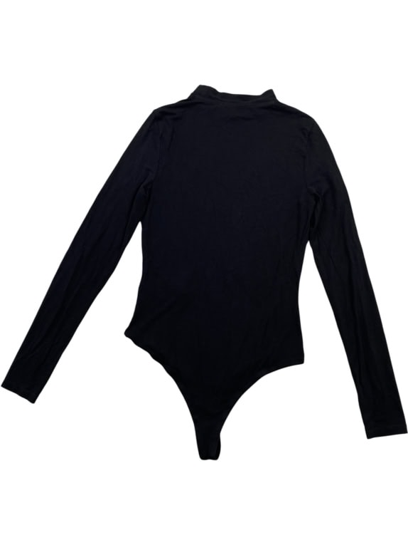 GUESS LONG SLEEVE BODYSUIT CASUAL LOGO BLACK WOMEN S