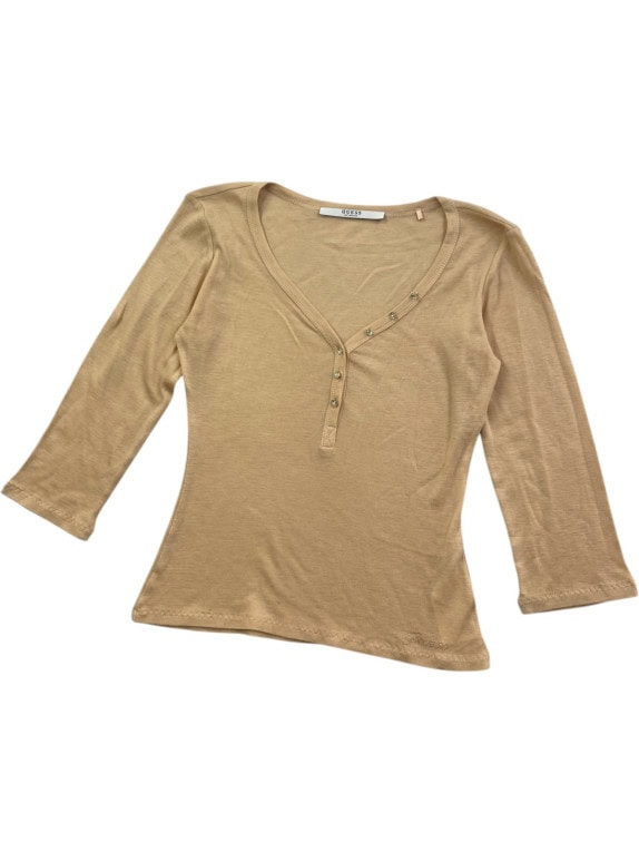 GUESS ΜΠΛΟΥΖΑ HENLEY MINIMAL ΜΠΕΖ ΓΥΝΑΙΚΕΙΟ PRE OWNED S