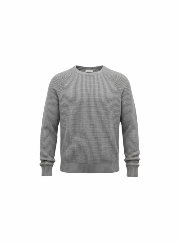 GUESS ΠΛΕΚΤΗ ΜΠΛΟΥΖΑ CHUNKY KNIT ORIGINAL DESIGN ΑΝΟΙΧΤΟ ΓΚΡΙ ΑΝΔΡΙΚΗ L