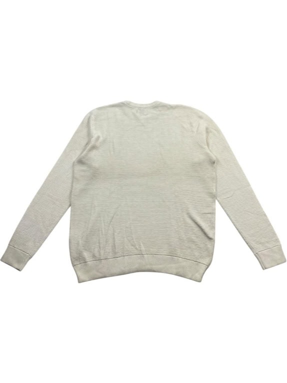 Guess Maglia in maglia vintage a righe goffrata off-white da uomo L