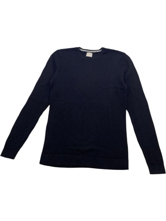 GUESS WAFFLE KNIT SWEATER ORIGINAL DESIGN BLACK MEN'S L