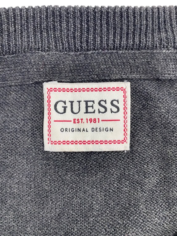 Guess Maglia casual tinta unita grigio scuro da uomo 3XL